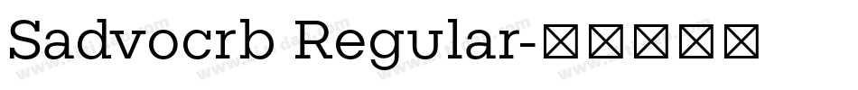 Sadvocrb Regular字体转换
